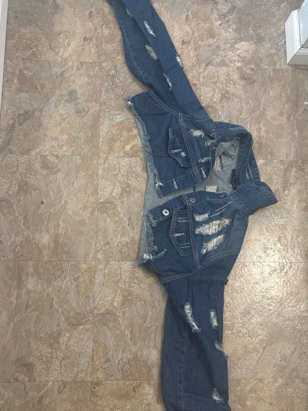 Ashley Stewart Distressed Blue Denim Jeggings